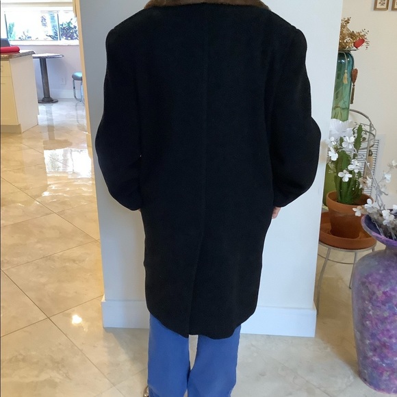 Vintage Calvin Klein Wool and Fur collar coat- sheared beaver collar - Picture 5 of 8